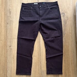 AG Adriano Goldschmied Men's Deep Brown Straight Jeans